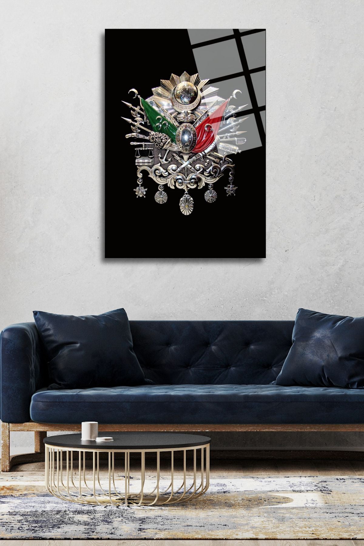 Osmanlı Tuğrası, Arması Cam Tablo 67 - 45 x 65