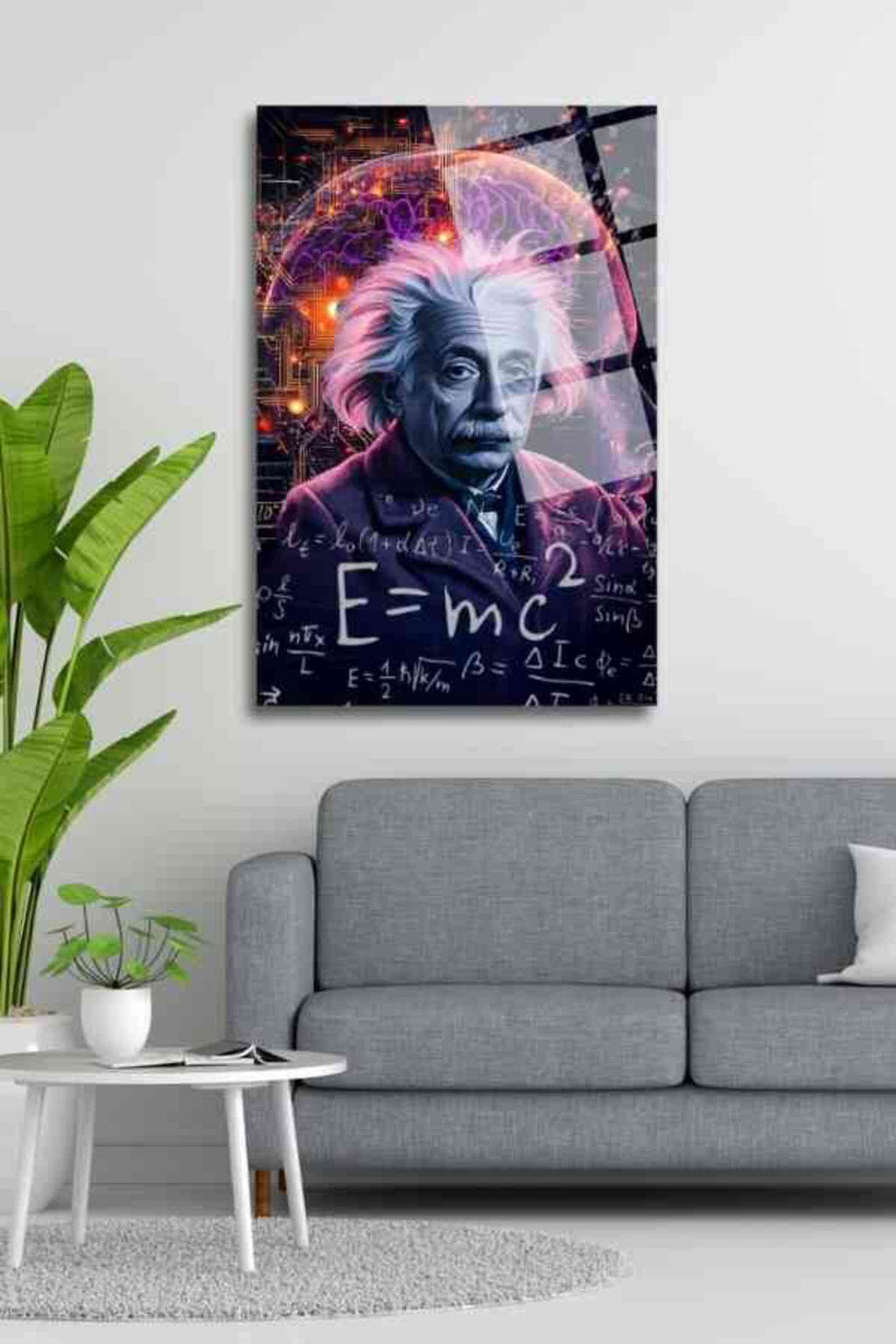 Albert Einstein , Kırılmaya Dayanıklı Cam Tablo 207 - 60 x 90