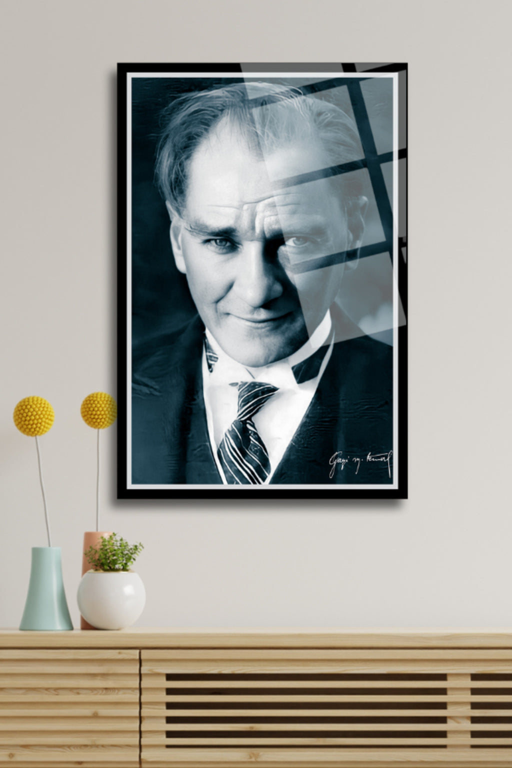 Mustafa Kemal Atatürk Tablosu, Yüksek Çözünürlüklü Cam Tablo 192 - 30 x 45