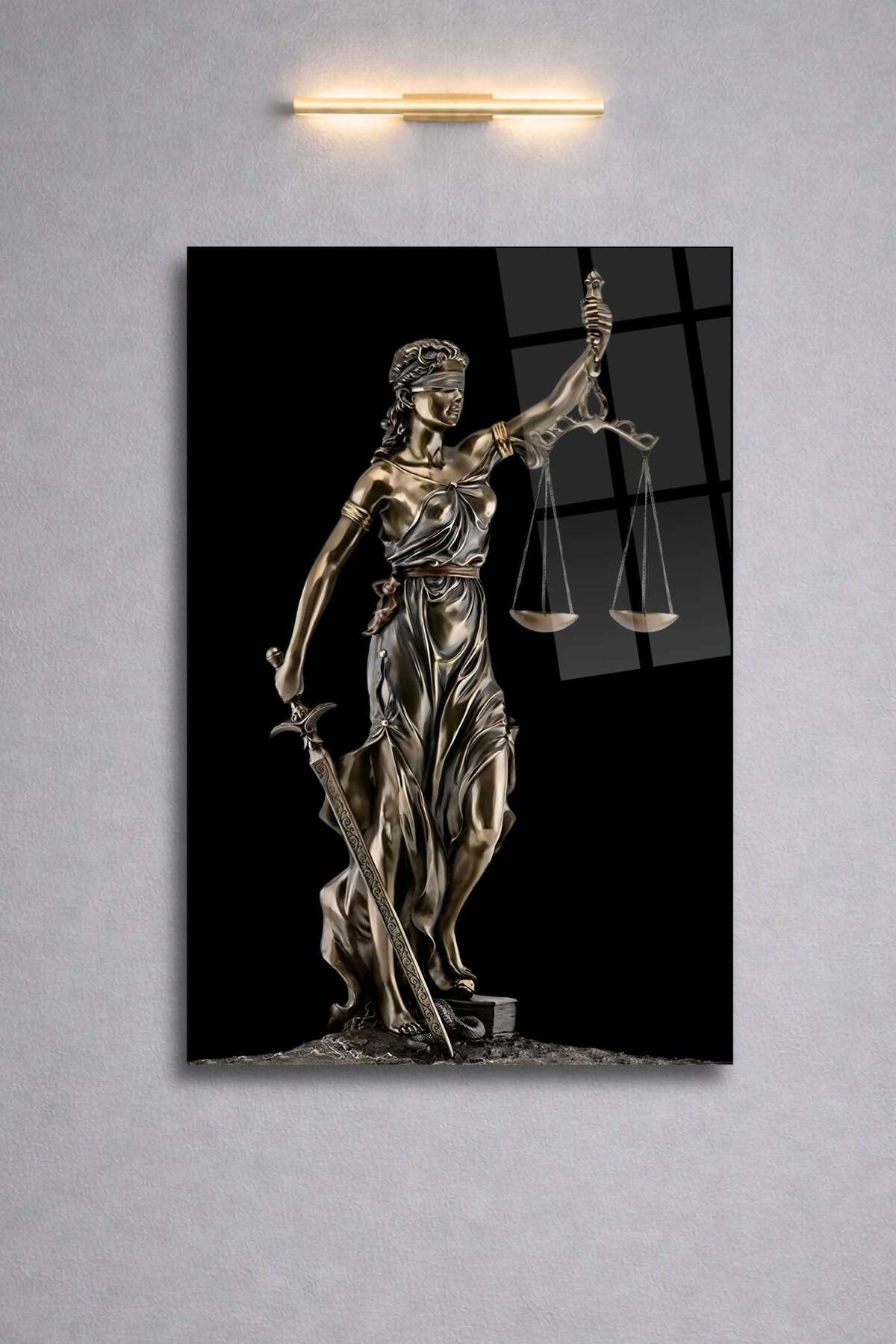 Adalet  "Eşitliğin ve Hukukun Simgesi Themis" Cam Tablo 113 - 30 x 45