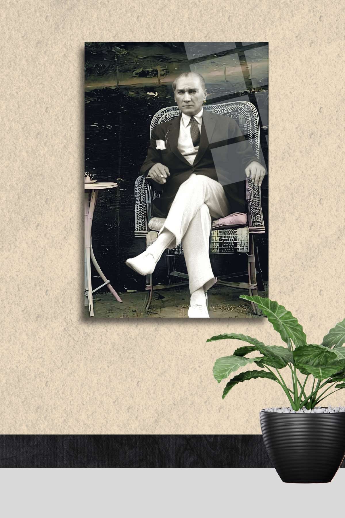 Mustafa Kemal Atatürk Cam Tablo 377 - 45 x 65
