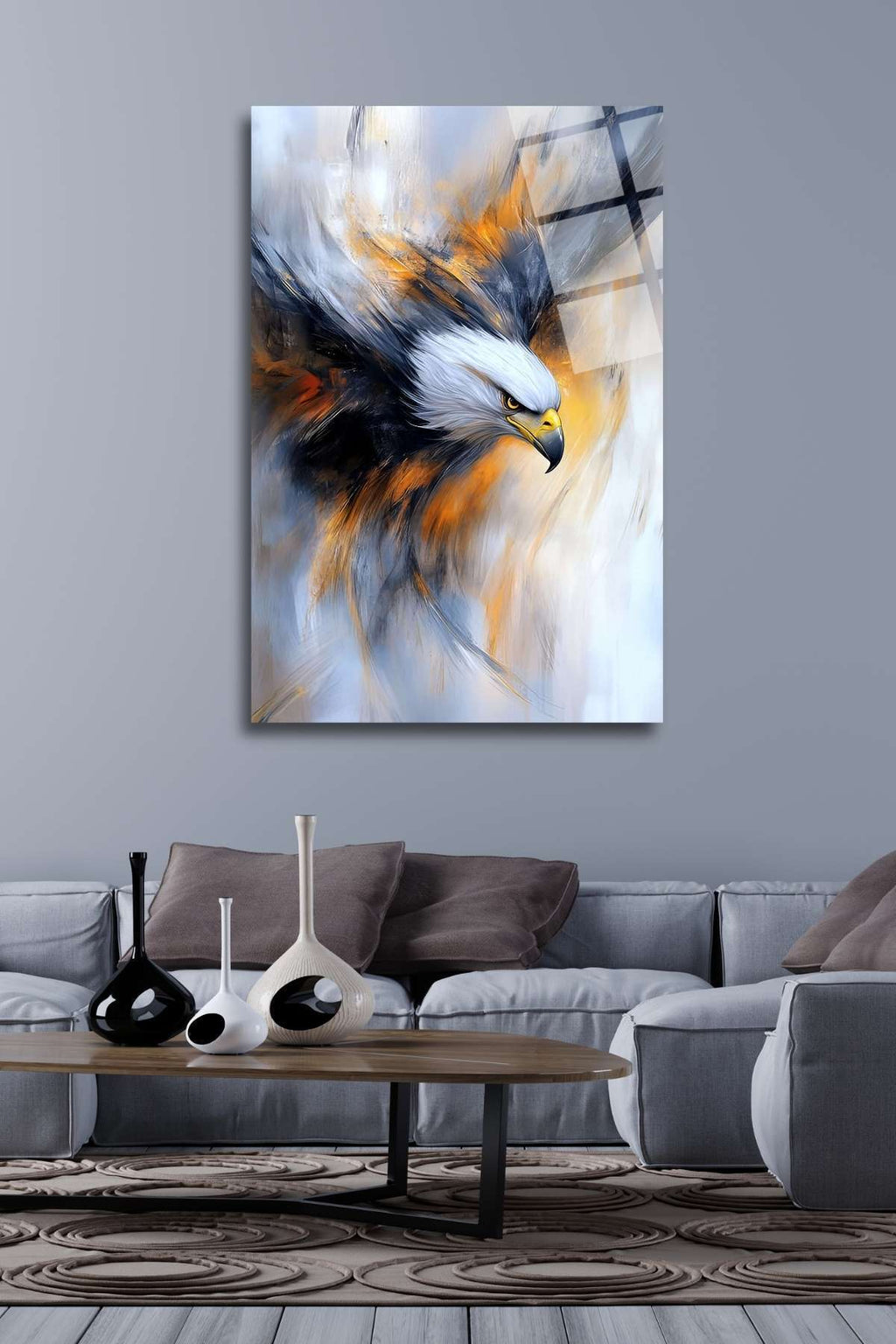 Kartal Tablosu, Kırılmaya Dayanıklı Cam Tablo 308 - 60 x 90