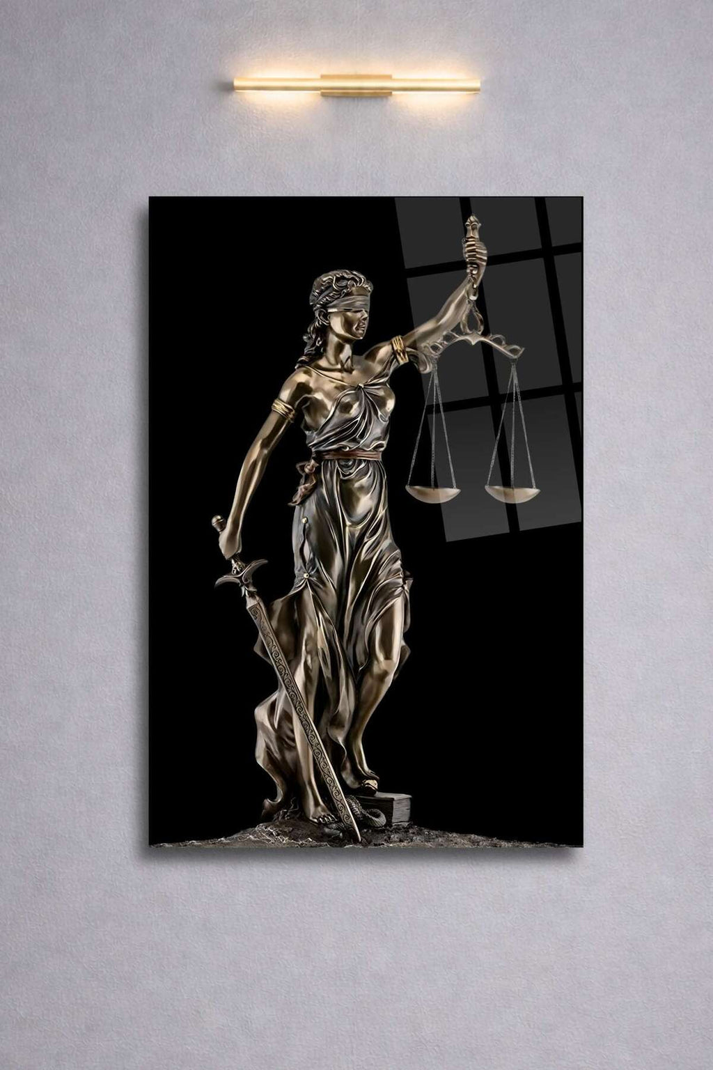 Adalet  "Eşitliğin ve Hukukun Simgesi Themis" Cam Tablo HMDS0113