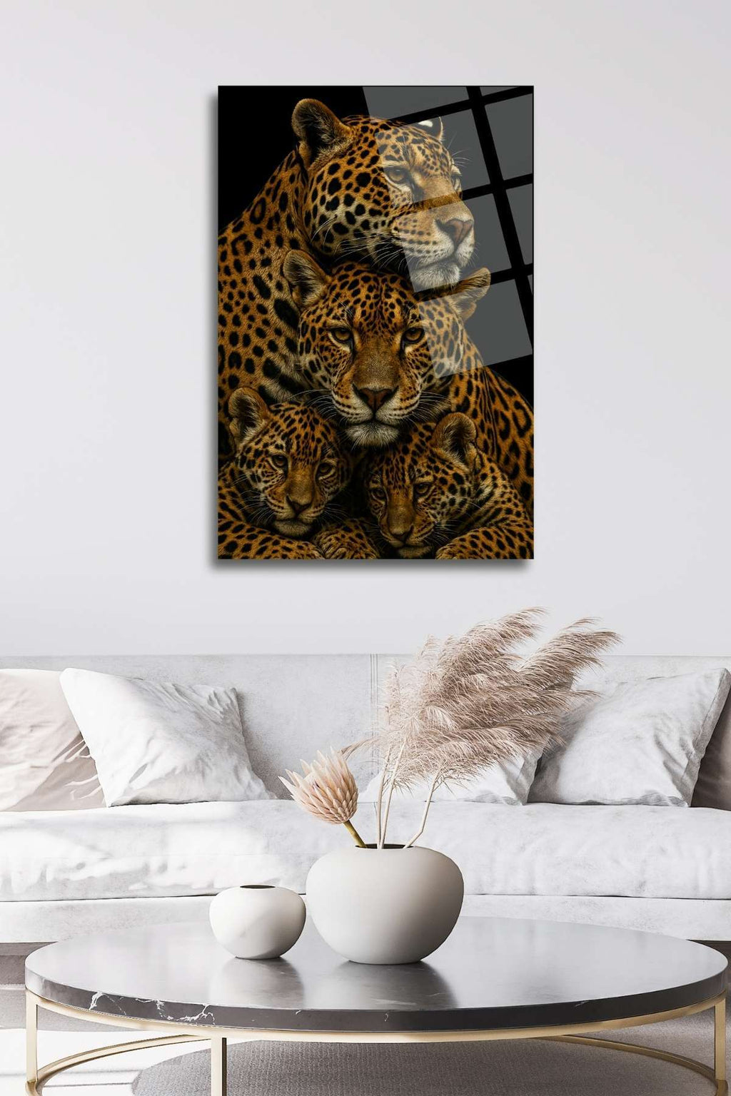 Jaguar Ailesi Cam Tablo 437 - 60 x 90