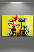 Kedi Ailesi Cam Tablo 46 - 30 x 45