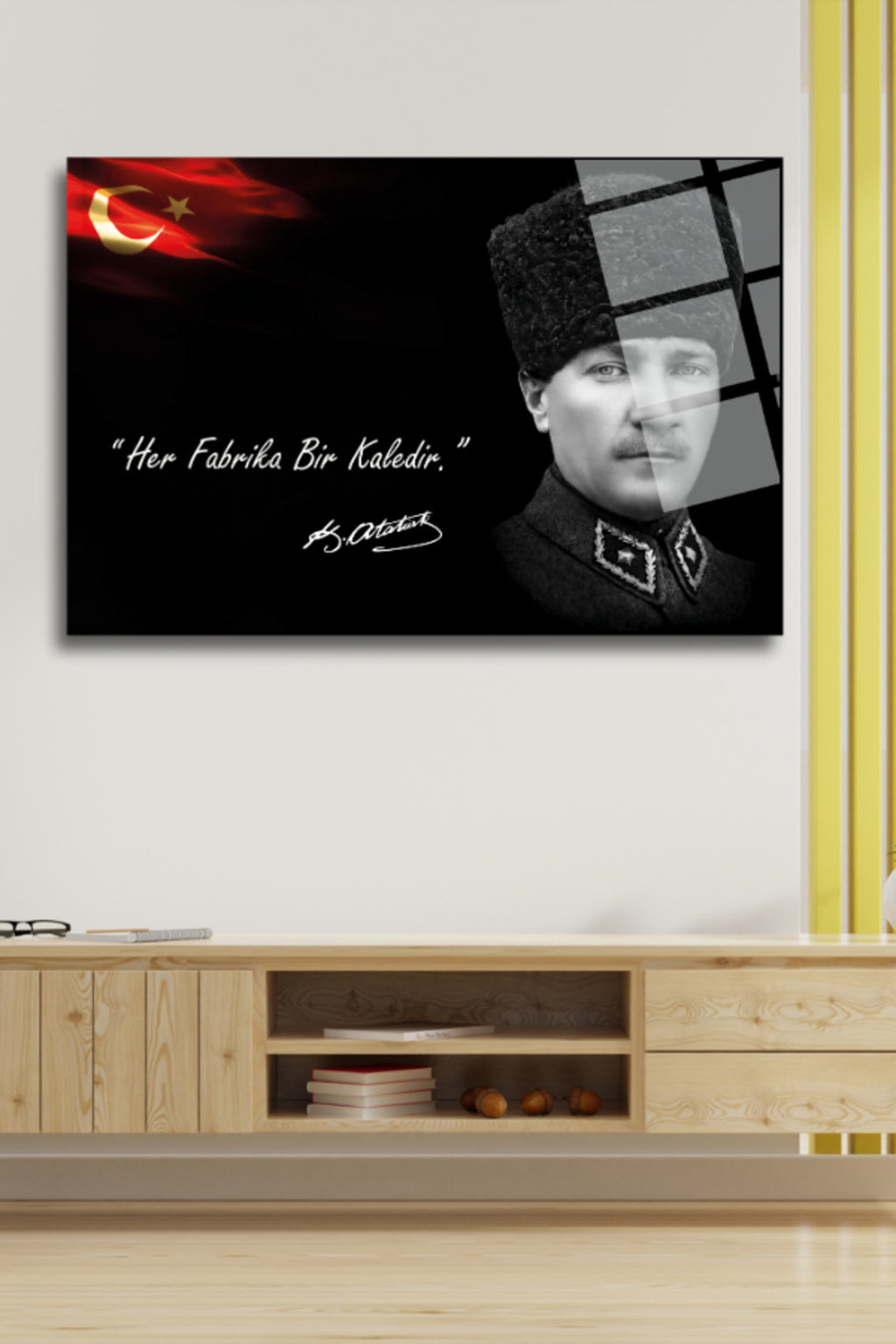 Mustafa Kemal Atatürk Cam Tablo HMDS0368