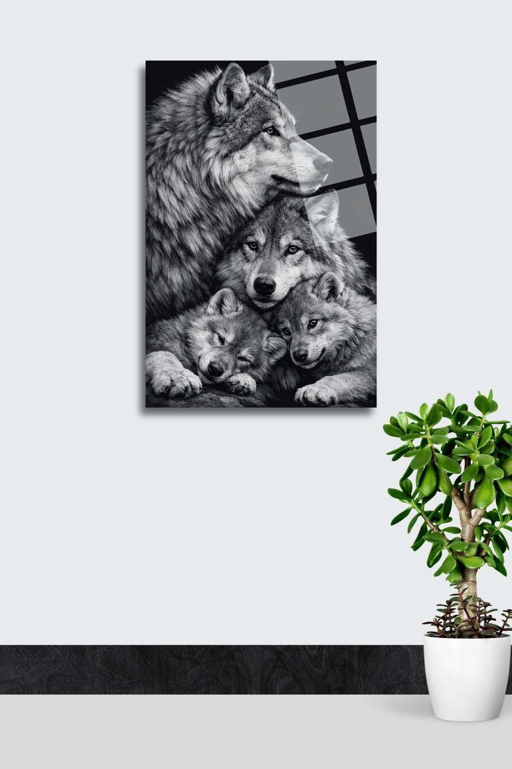 Kurt Ailesi Cam Tablo 457 - 60 x 90