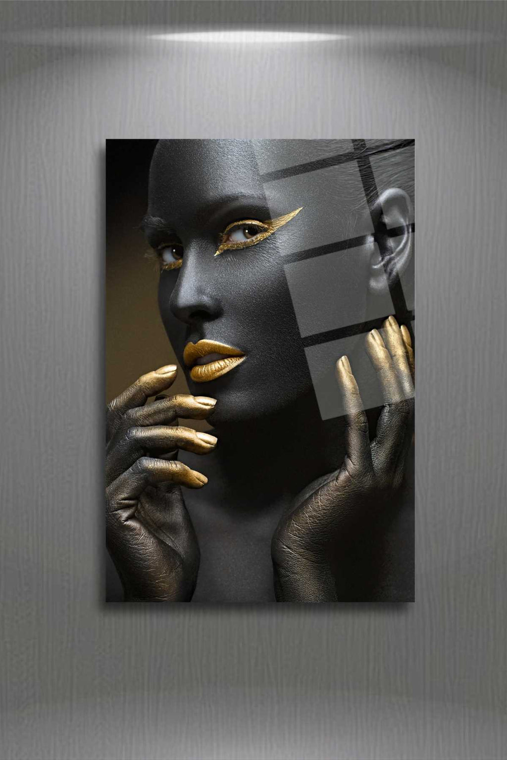 Afrikalı Kadın Tablosu, Kırılmaya Dayanıklı Cam Tablo 256 - 30 x 45