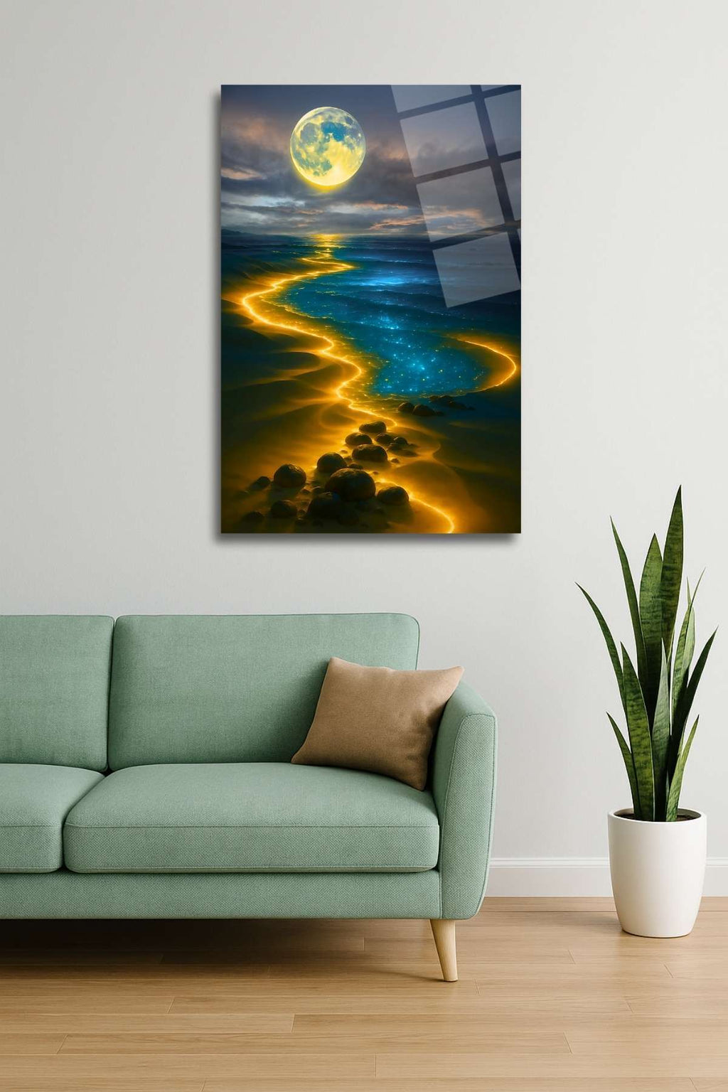 Günbatımı Manzara Cam Tablo 390 - 45 x 65