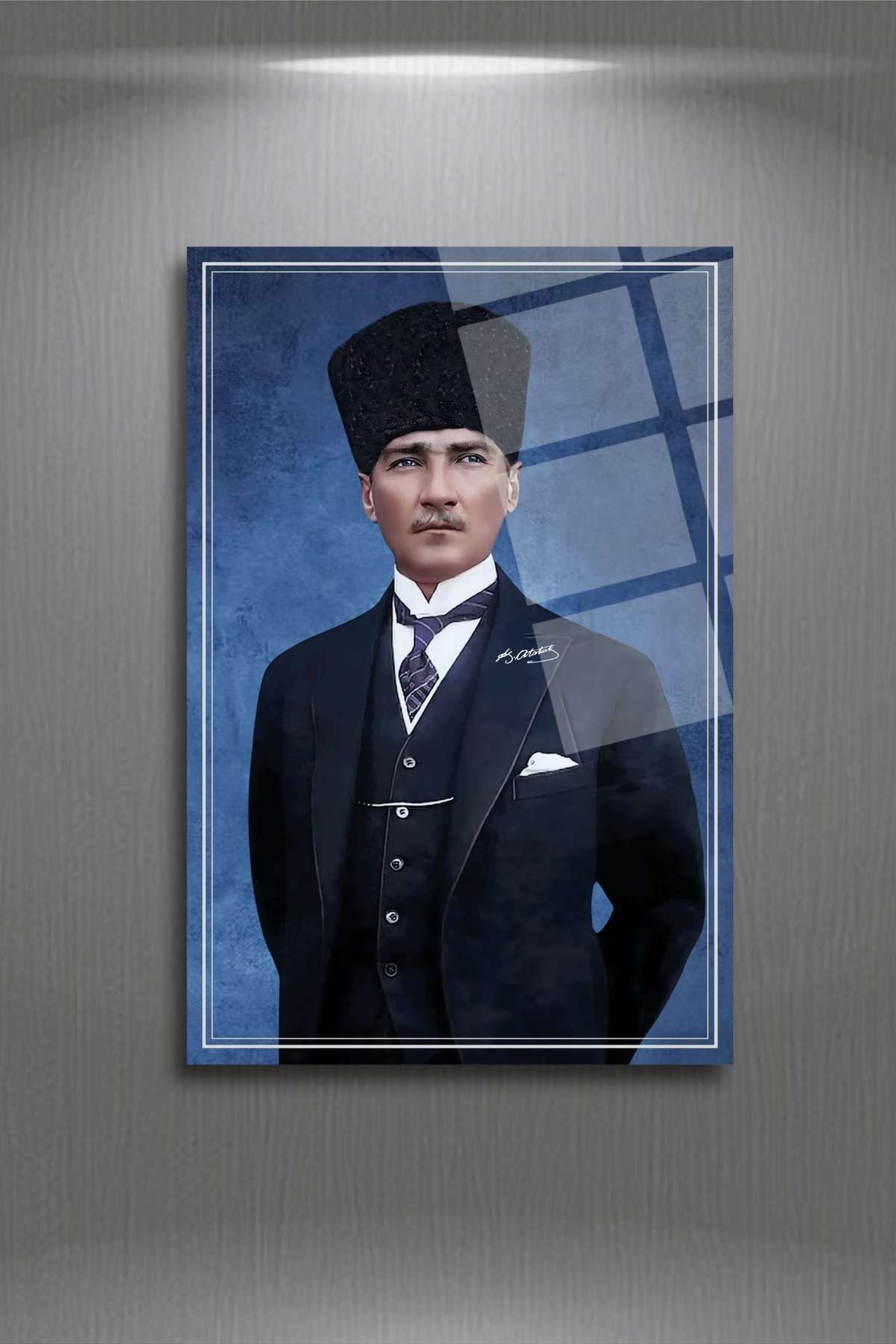 Mustafa Kemal Atatürk Cam Tablo 326 - 30 x 45