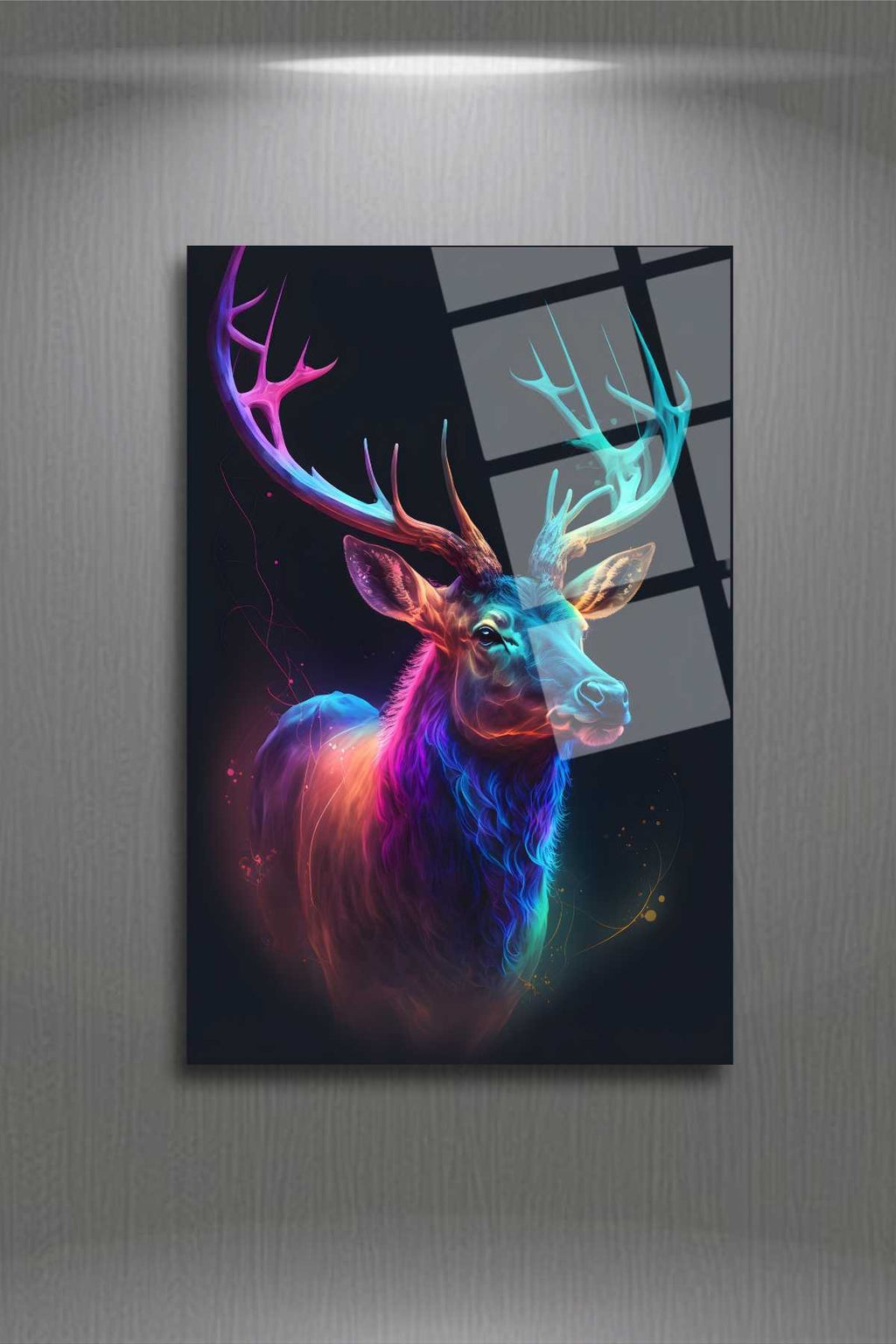 Işık Saçan Geyik Cam Tablo 271 - 30 x 45