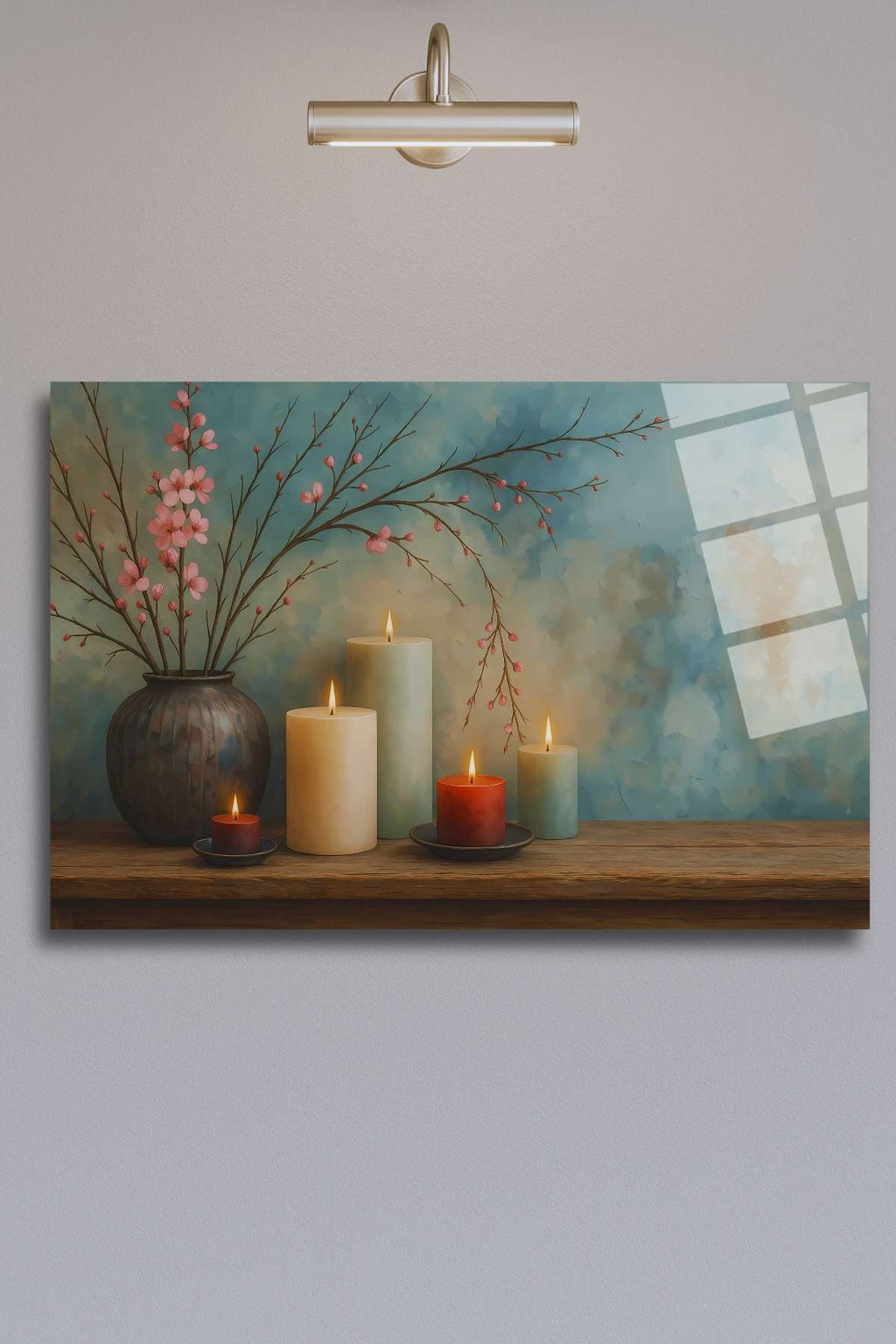 Mumlar ve Çiçekler Cam Tablo 394 - 30 x 45