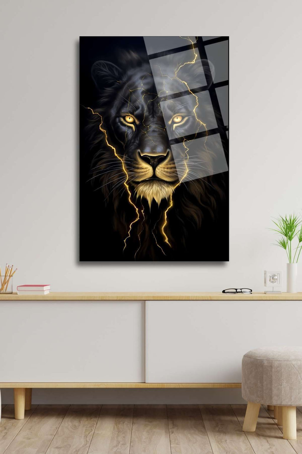 Aslan Tablosu, Kırılmaya Dayanıklı Cam Tablo 246 - 60 x 90