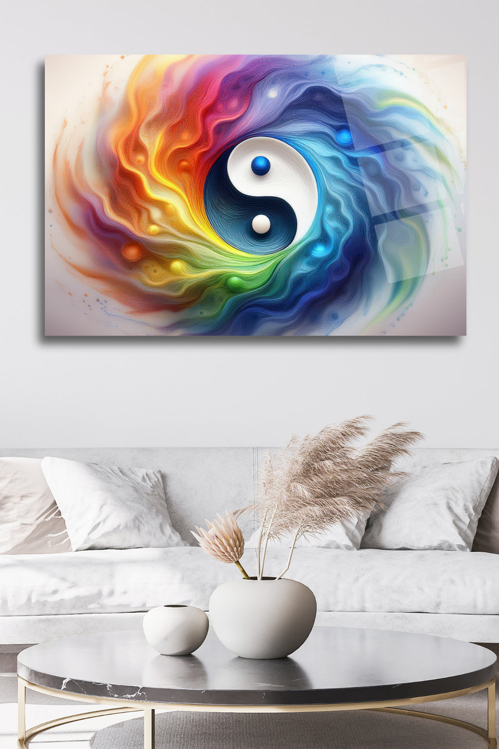 Yin Yang Denge Cam Tablo HMDS0120