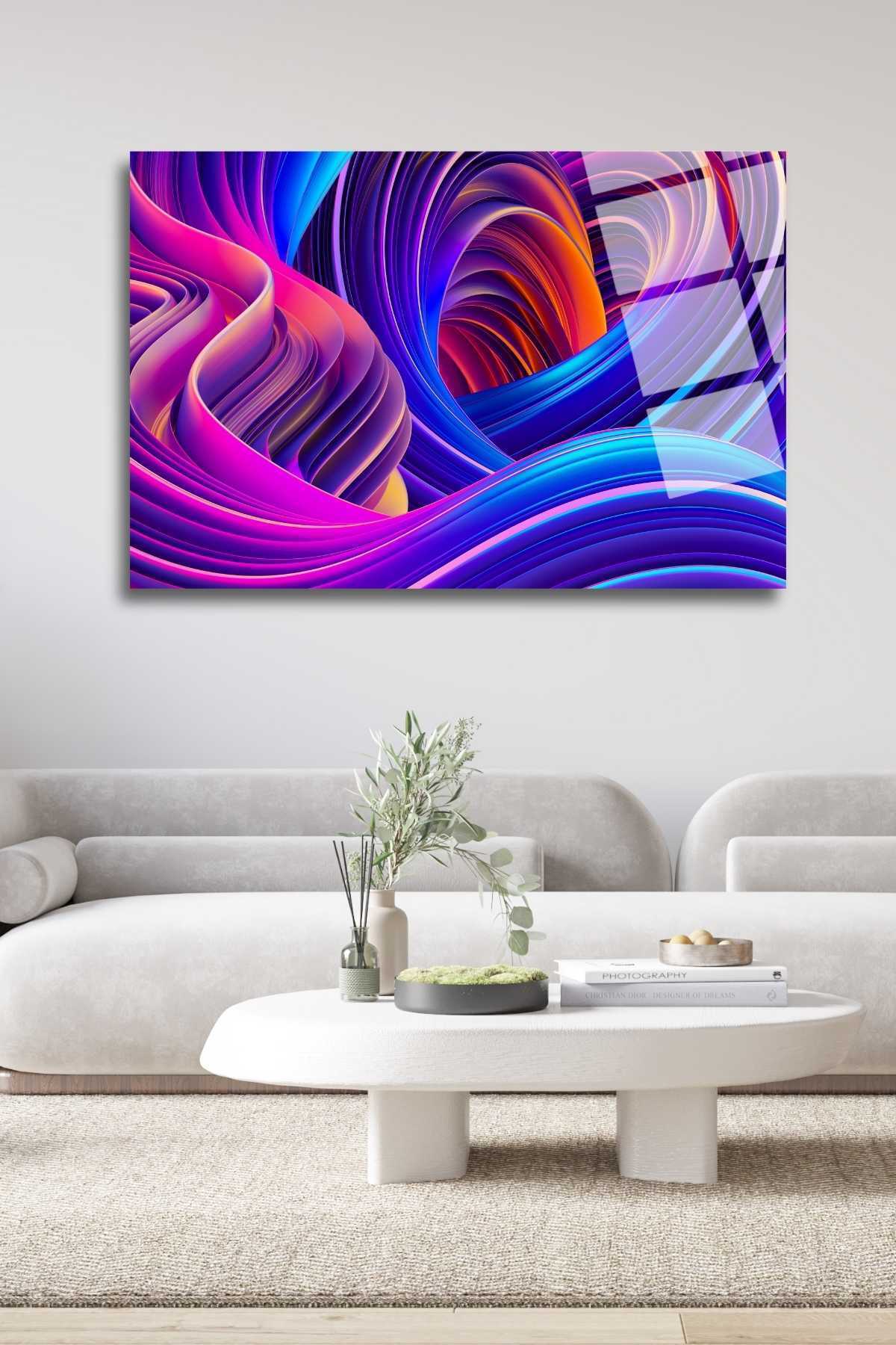 Renklerin Dansı , Kırılmaya Dayanıklı Modern Cam Tablo 262 - 45 x 65