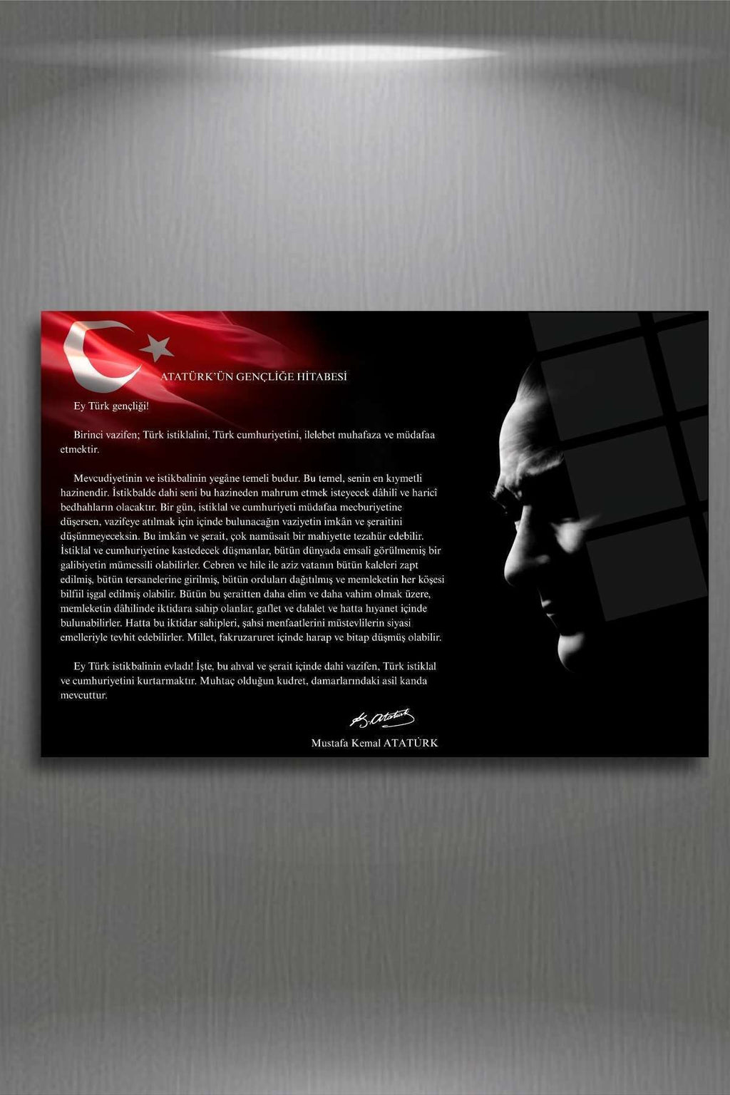 Atatürk'ün Gençliğe Hitabesi Cam Tablo HMDS0329