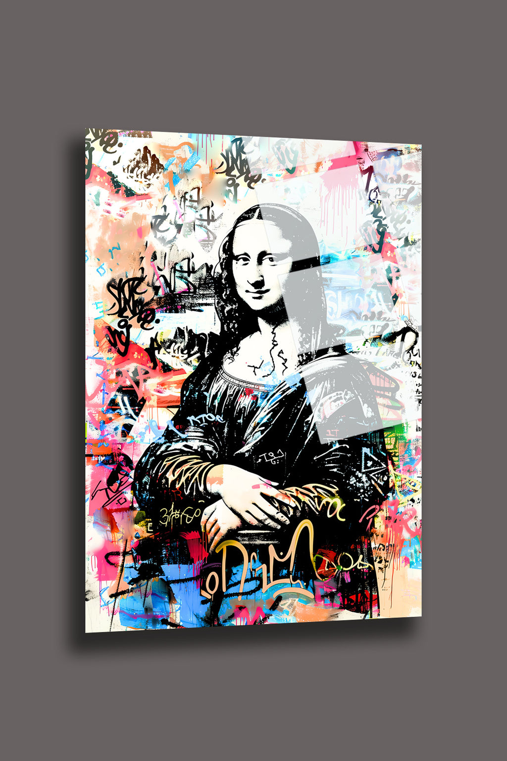 Mona Lisa, Pop Art,  Cam Tablo 197 - 30 x 45