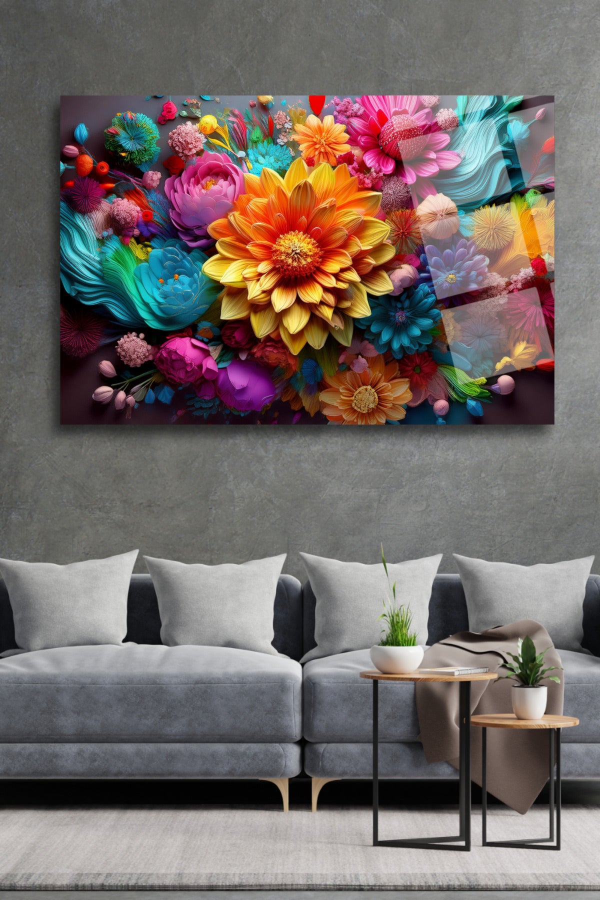Çiçekler Cam Tablo 118 - 30 x 45