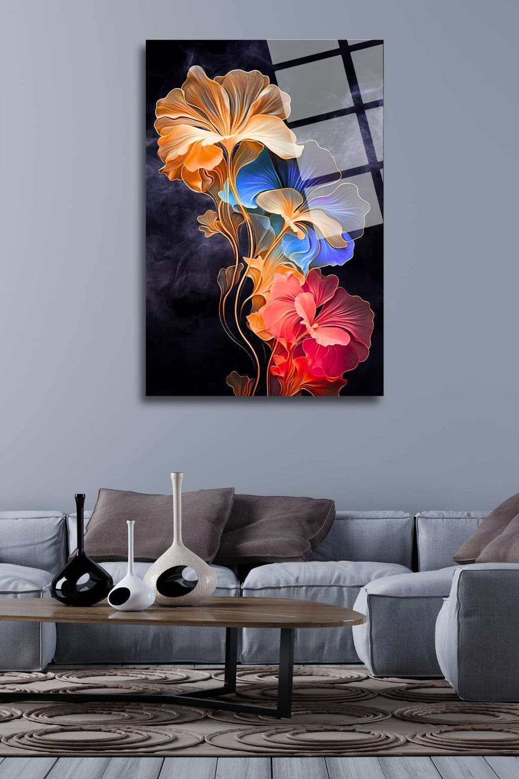 Çiçekler Tablosu, Kırılmaya Dayanıklı, Yüksek Çözünürlüklü 322 - 60 x 90