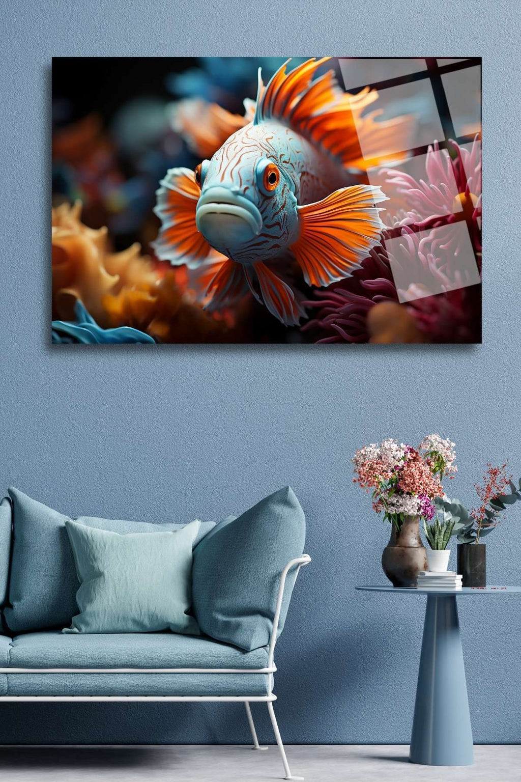 Tropik Balık , Cam Tablo 241 - 30 x 45