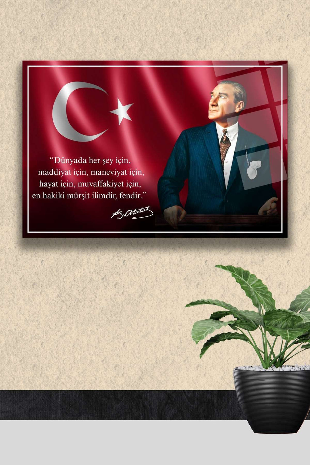 Atatürk Cam Tablo HMDS0379