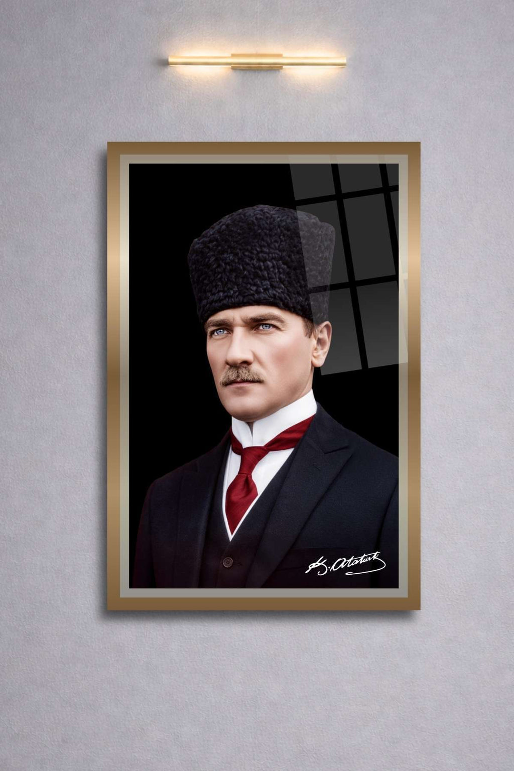 Mustafa Kemal Atatürk Cam Tablo 460 - 30 x 45