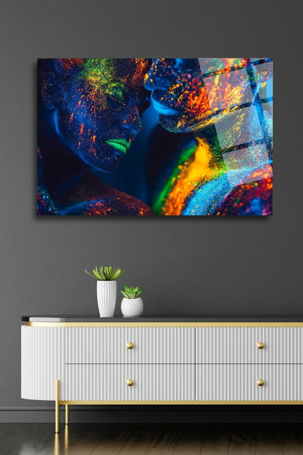 İnsan Temalı Kırılmaya Dayanıklı Cam Tablo 261 - 60 x 90