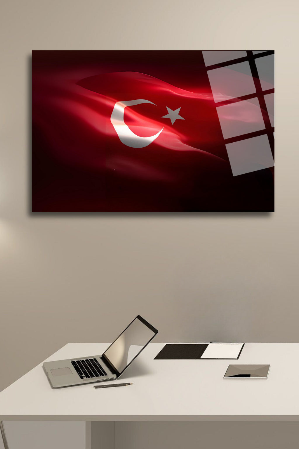 Türk Bayrağı Cam Tablo HMDS0115