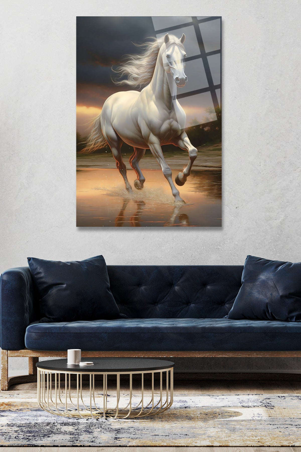 Beyaz At Cam Tablo 54 - 45 x 65