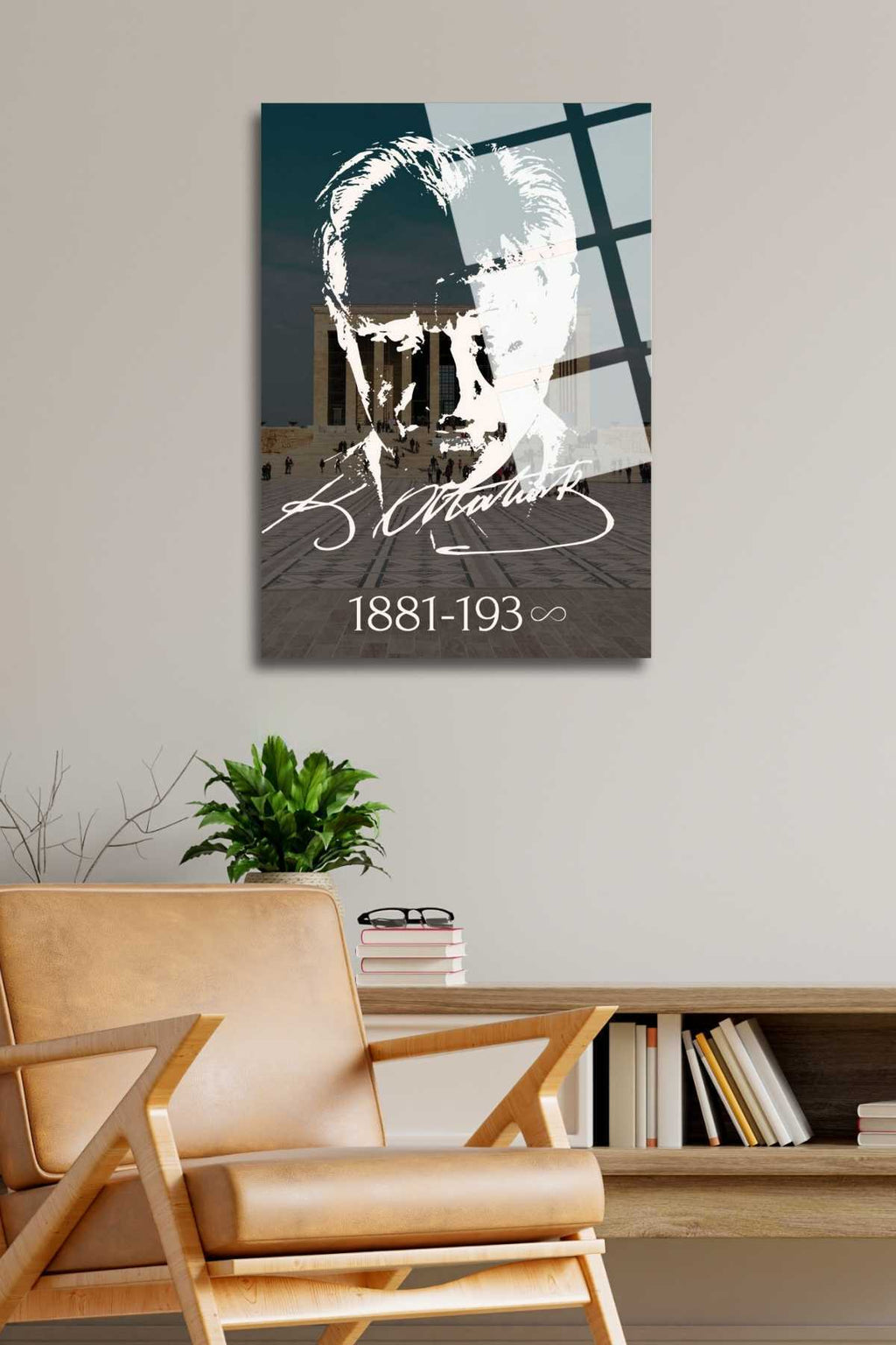Atatürk Tablosu, Kırılmaya Dayanıklı, Cam Tablo 3 - 60 x 90