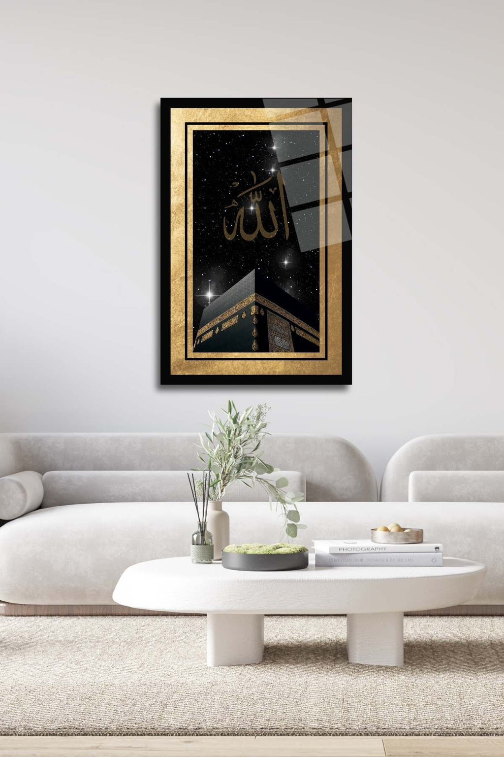 Kabe ve Allah Yazılı Cam Tablo 373 - 45 x 65
