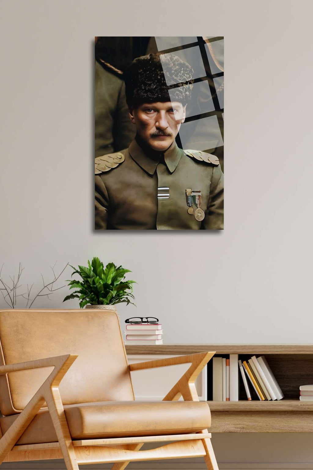 Mustafa Kemal Atatürk Cam Tablo 340 - 45 x 65