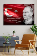 Mustafa Kemal Atatürk  "Benim Manevi Mirasım İlim ve Akıldır." Cam Tablo 159 - 30 x 45