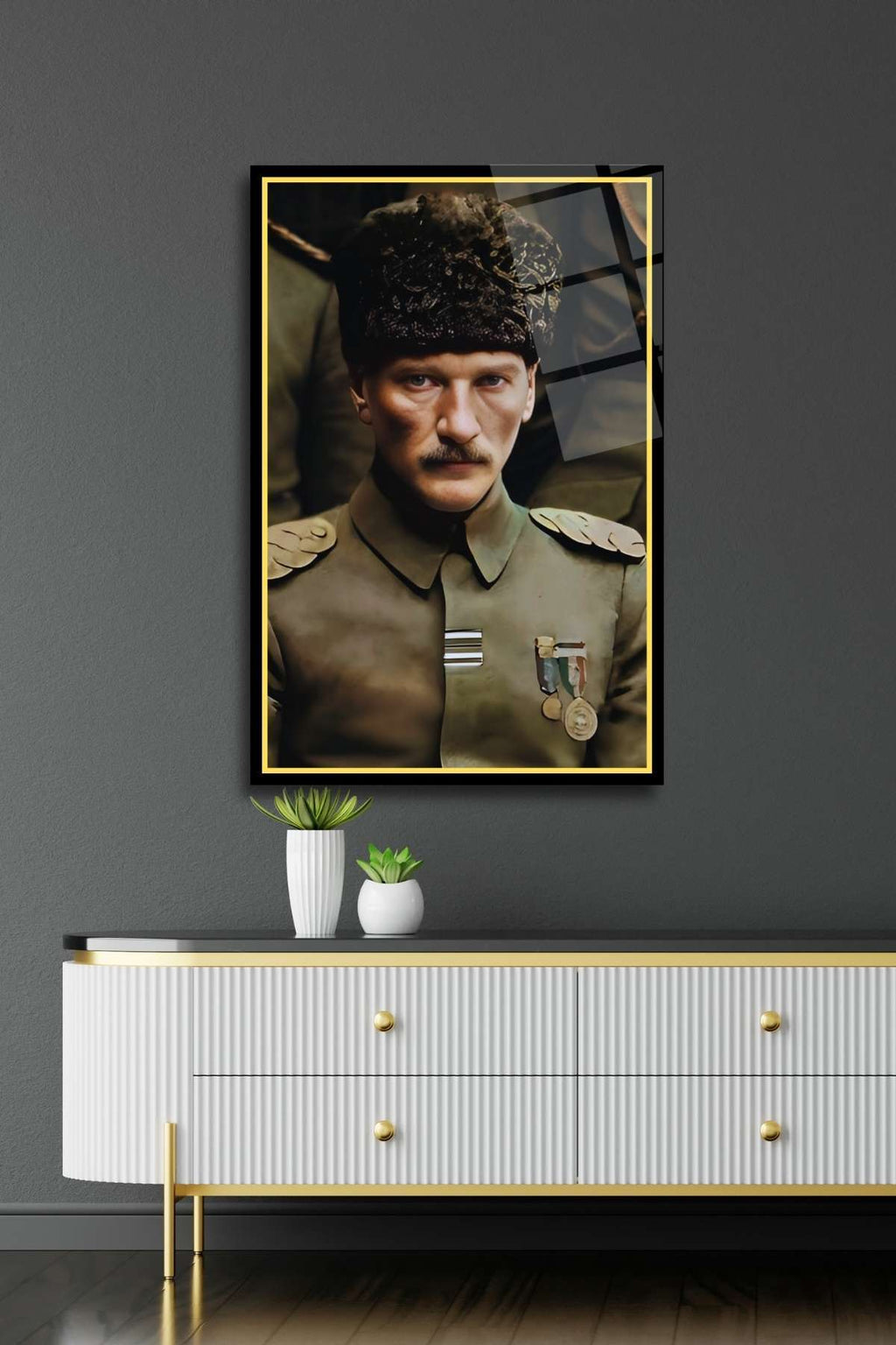 Mustafa Kemal Atatürk Cam Tablo 343 - 45 x 65