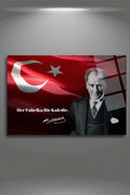 Atatürk Cam Tablo 95 " Her Fabrika Bir Kaledir " - 30 x 45