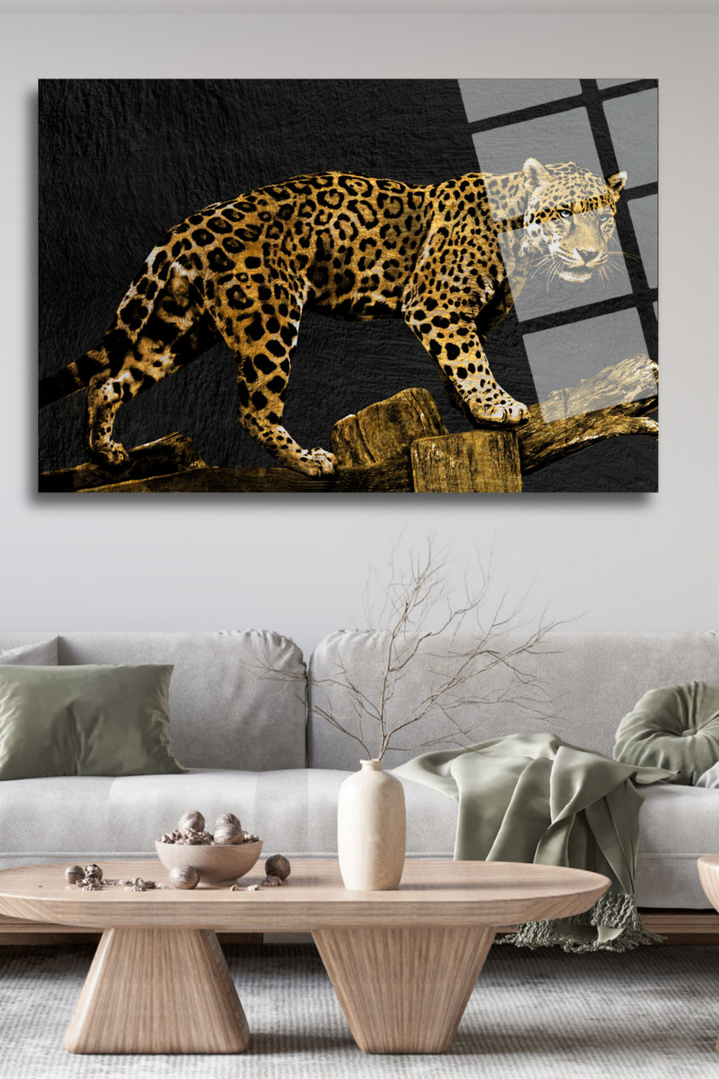 Leopar,  Kırılmaya Dayanıklı, Yüksek Çözünürlüklü Cam Tablo HMDS0177
