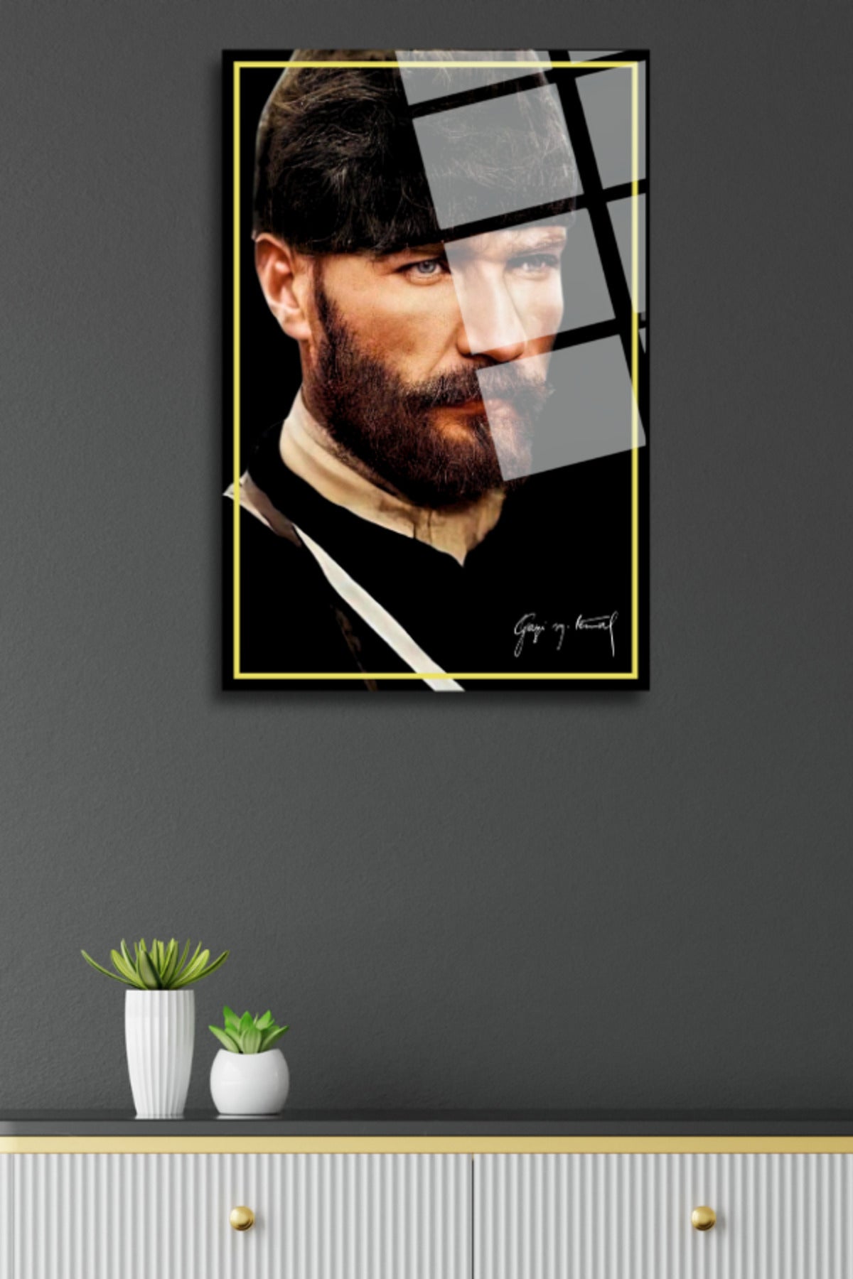 Mustafa Kemal Atatürk , Yüksek Çözünürlüklü, Dayanıklı Cam Tablo 196 - 45 x 65