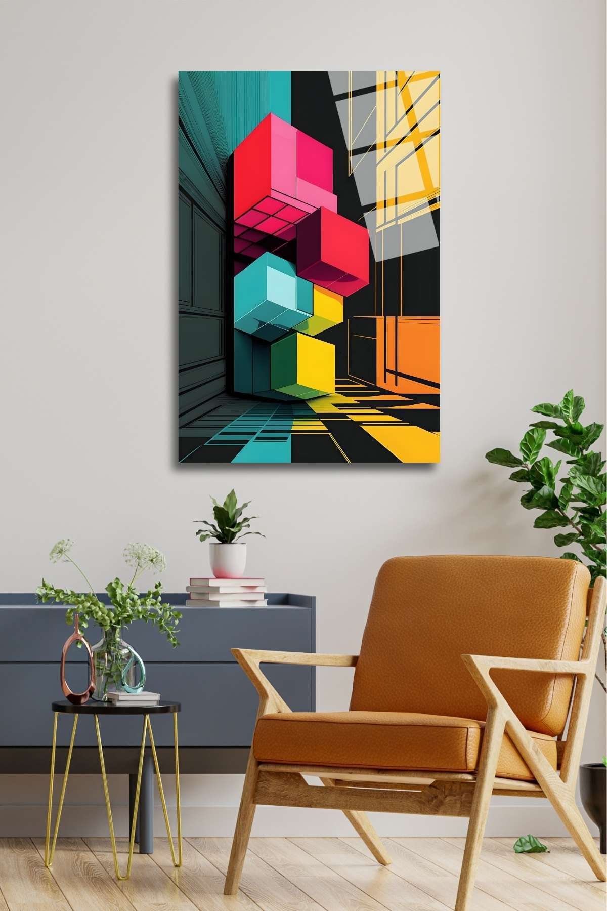 Modern 3 D Görünümlü Cam Tablo 299 - 45 x 65