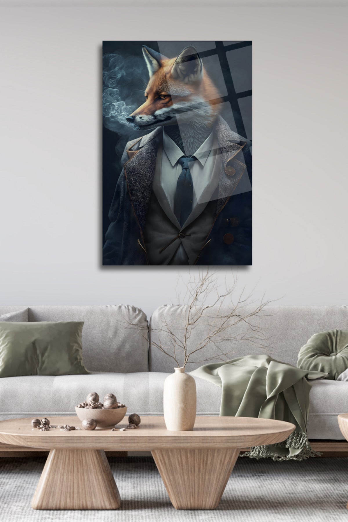 Bay Tilki , Cam Tablo 174 - 30 x 45