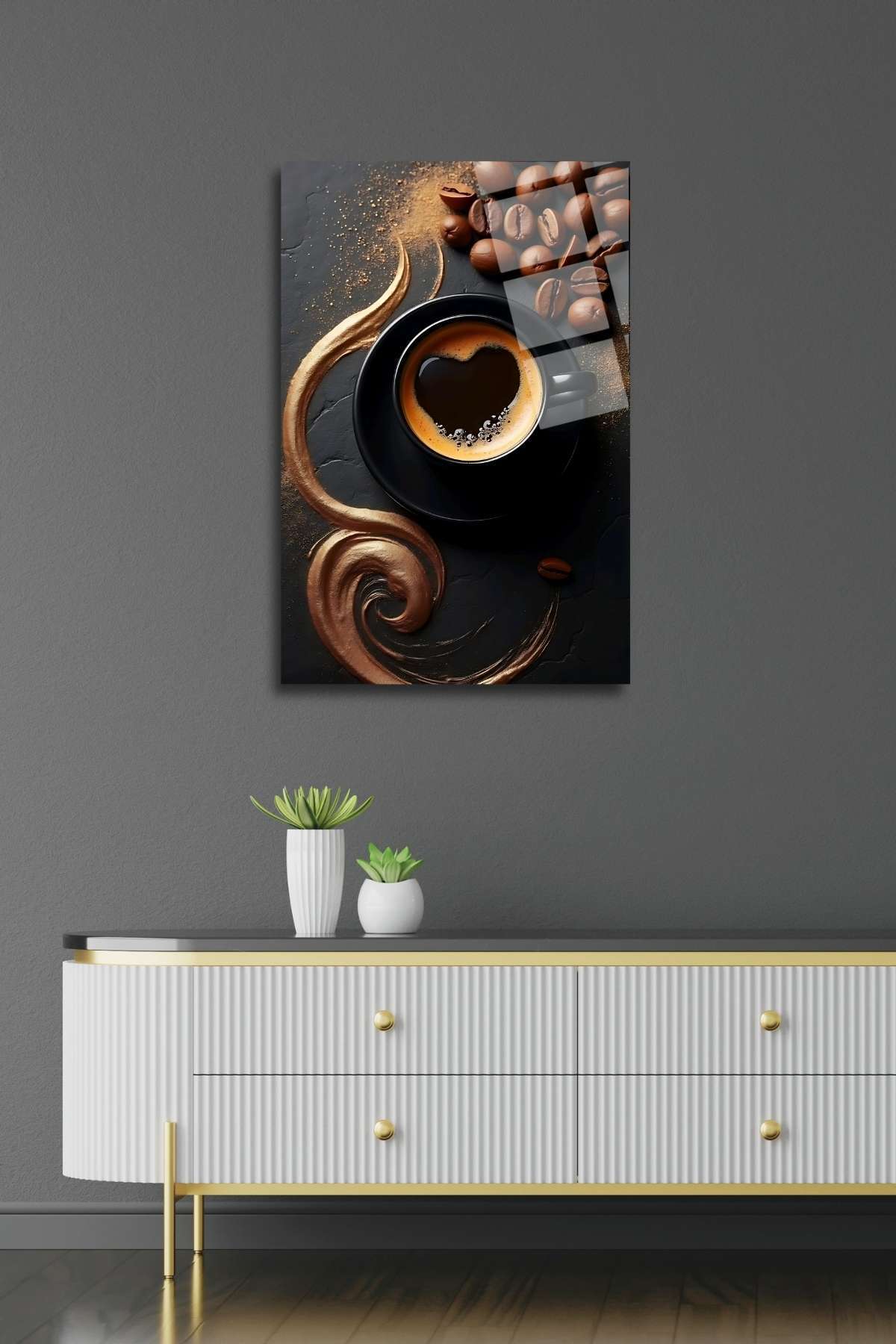 Bir Fincan Kahve Cam Tablo 336 - 60 x 90