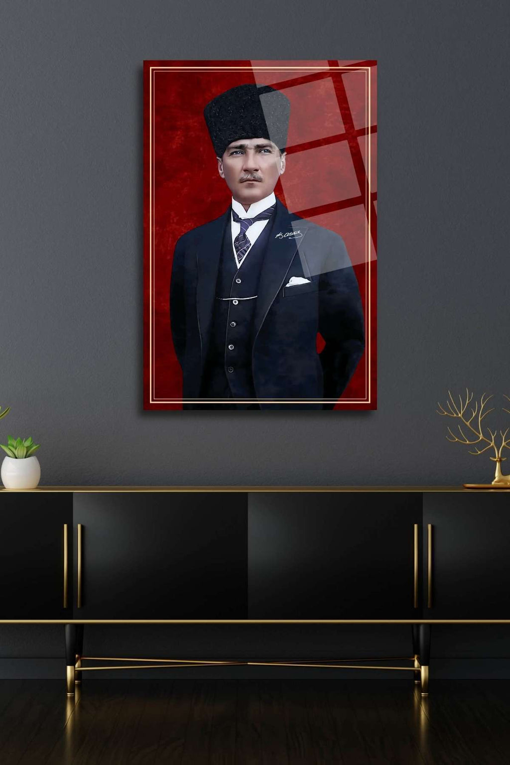 Mustafa Kemal Atatürk Cam Tablo HMDS0324