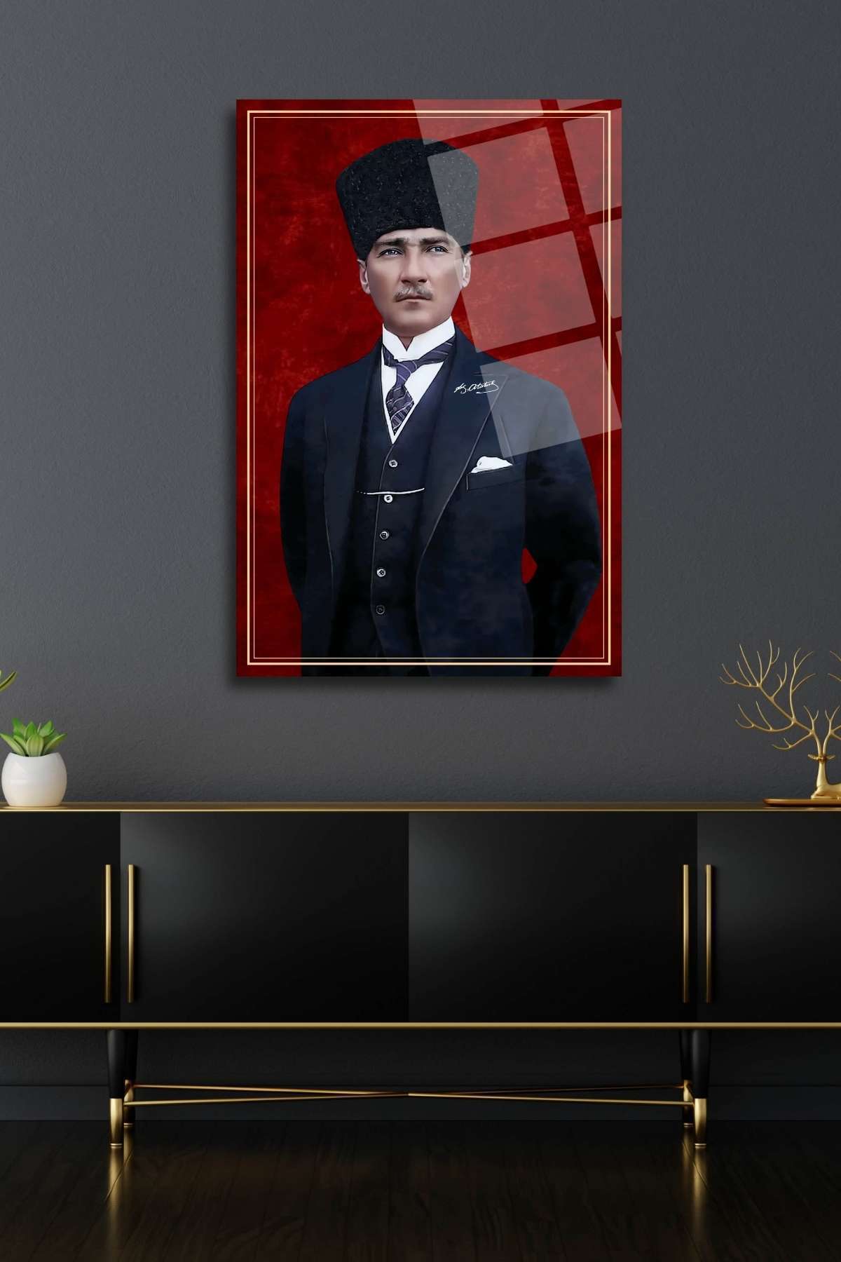Mustafa Kemal Atatürk Cam Tablo HMDS0324