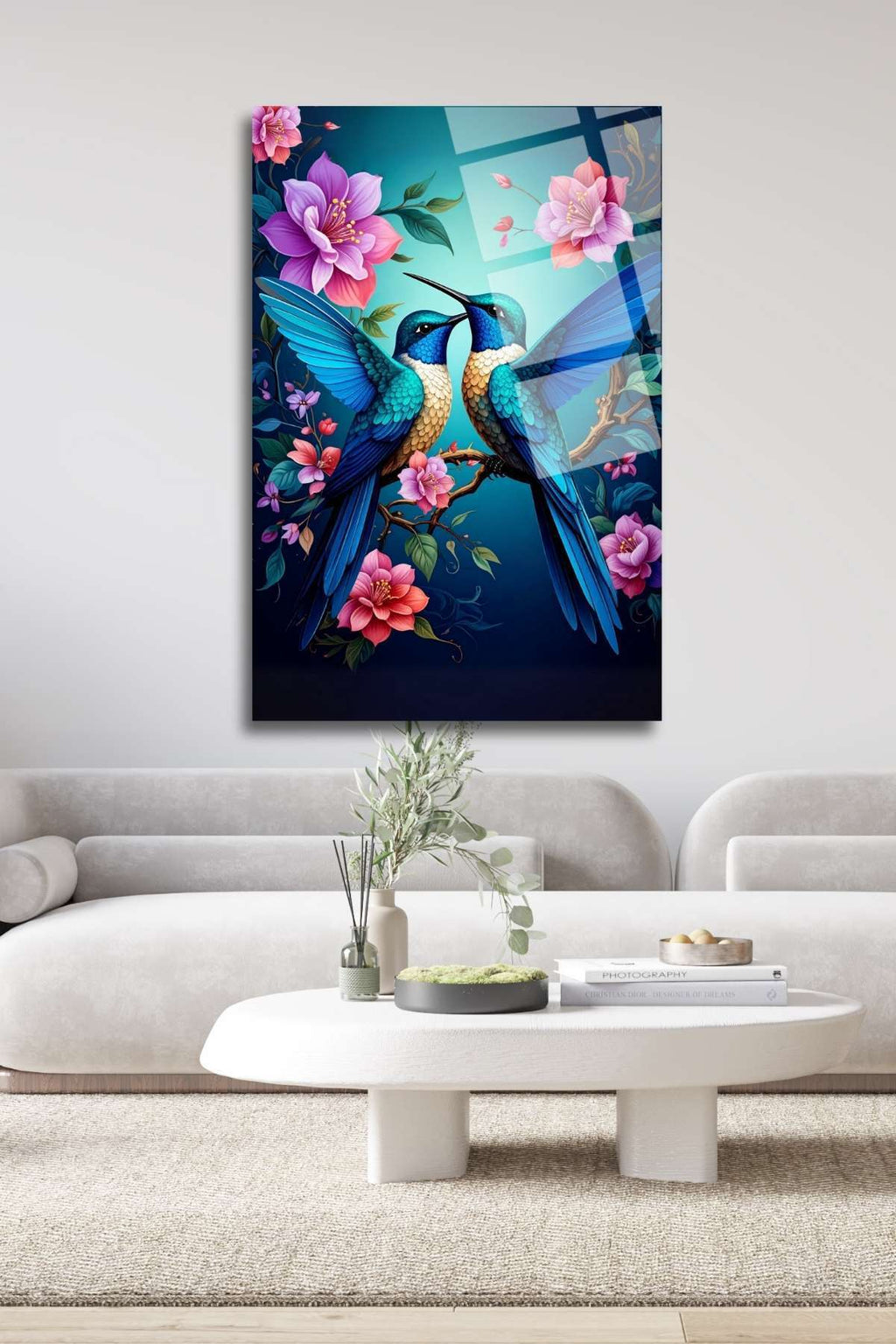 Sinek Kuşları Cam Tablo, Kırılmaya Dayanıklı, Yüksek Çözünürlüklü - 45 x 65
