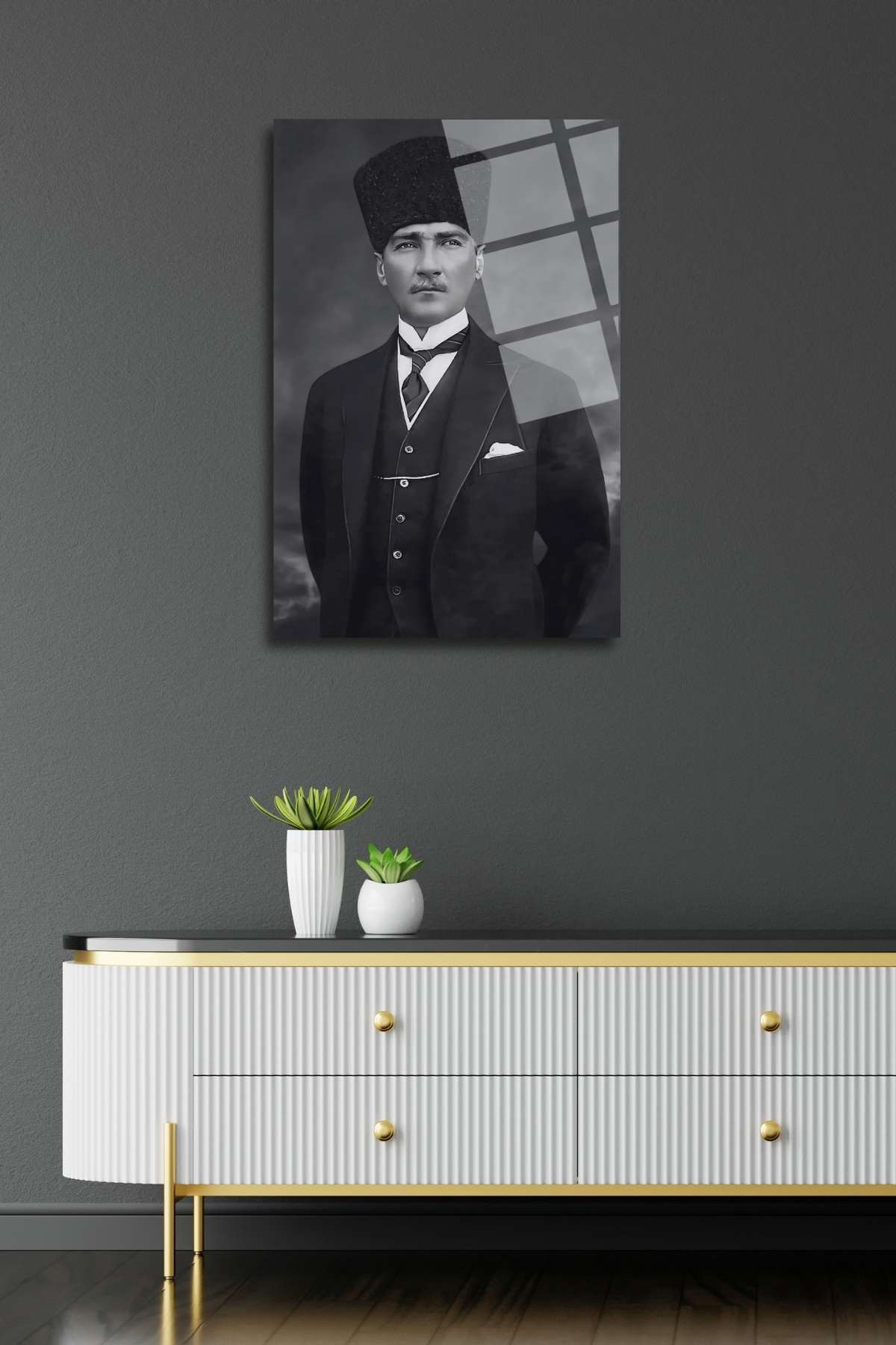 Mustafa Kemal Atatürk Cam Tablo 334 - 60 x 90