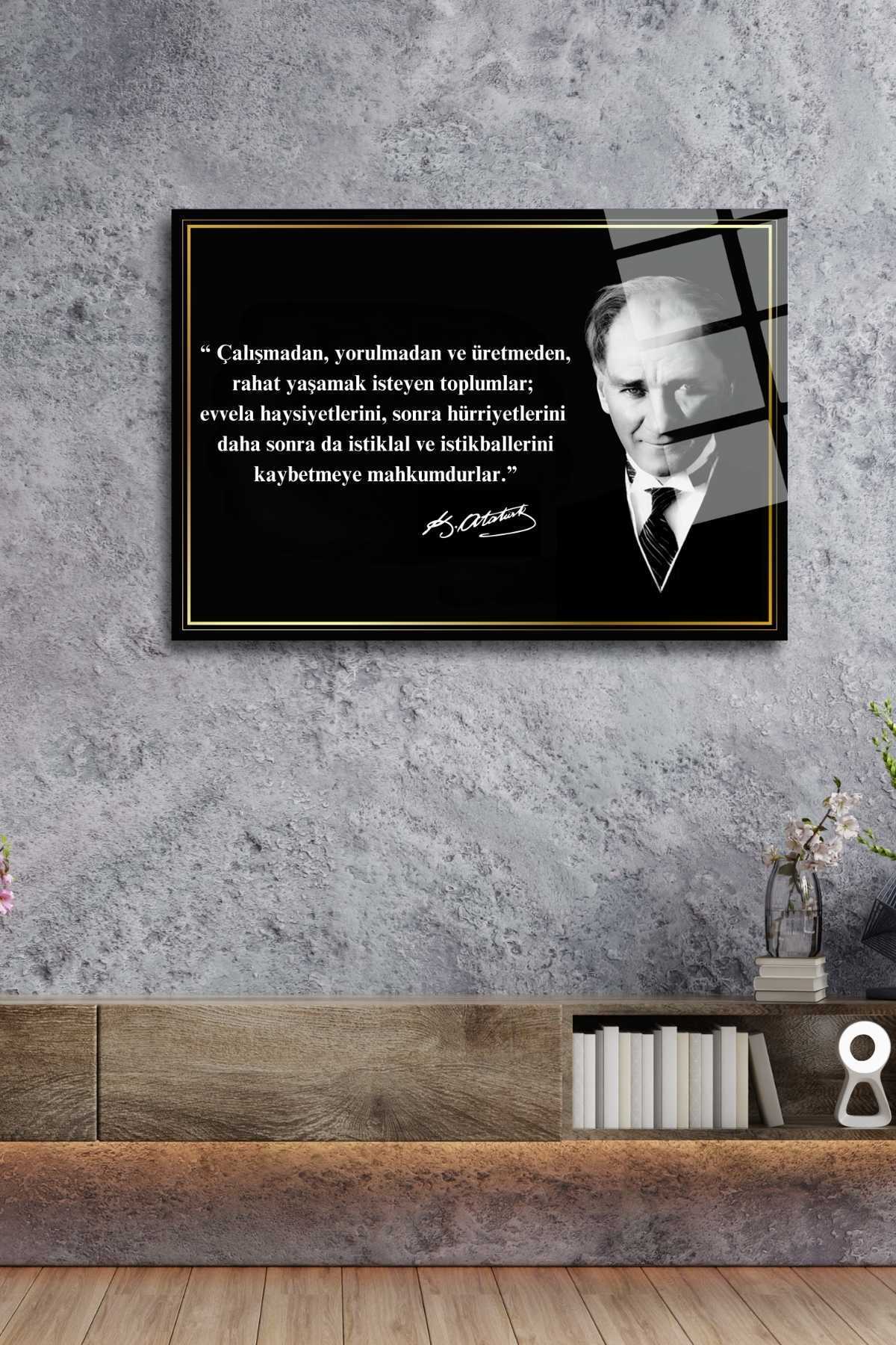 Mustafa Kemal Atatürk Cam Tablo 282 - 60 x 90