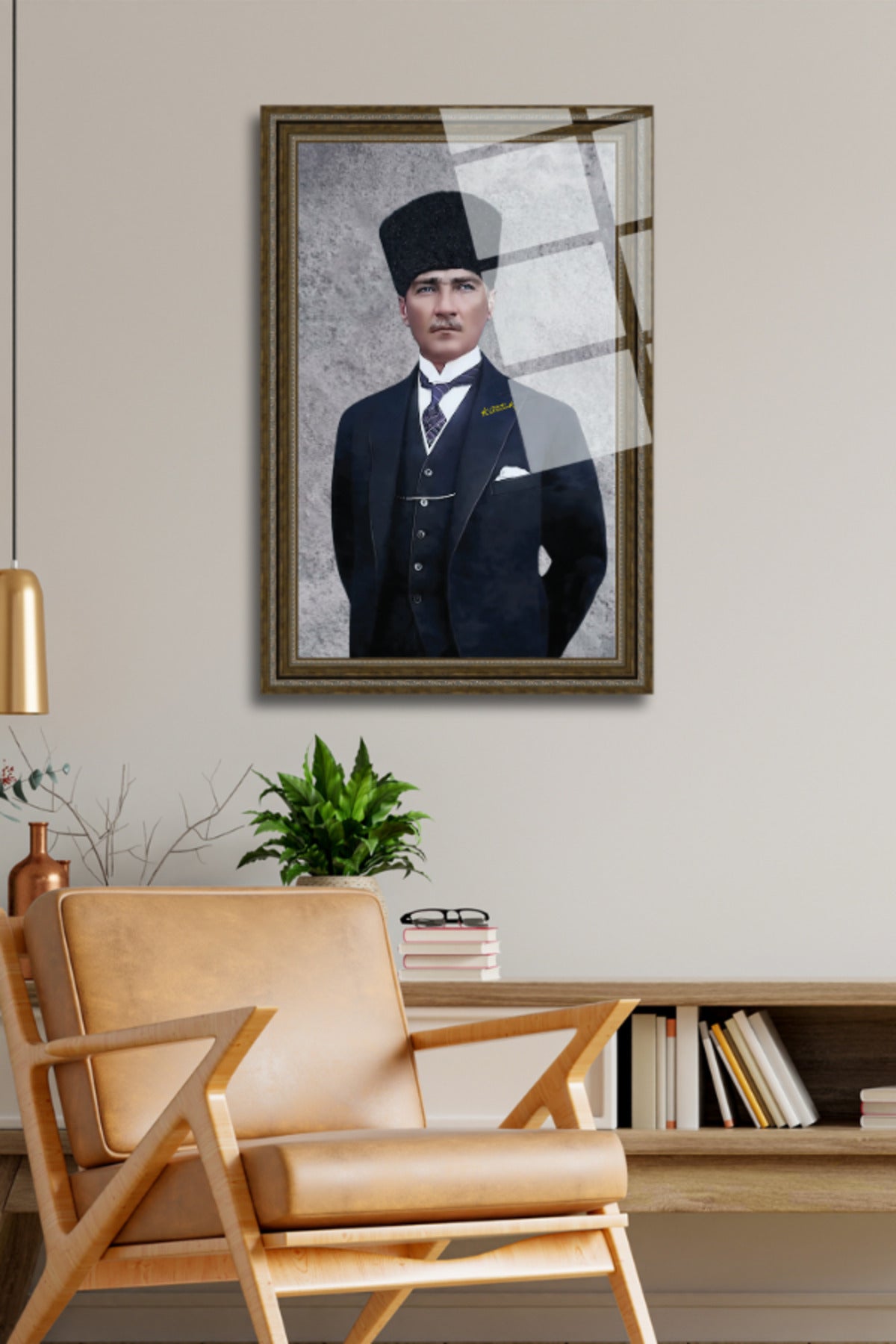 Mustafa Kemal Atatürk Cam Tablo 216 - 45 x 65