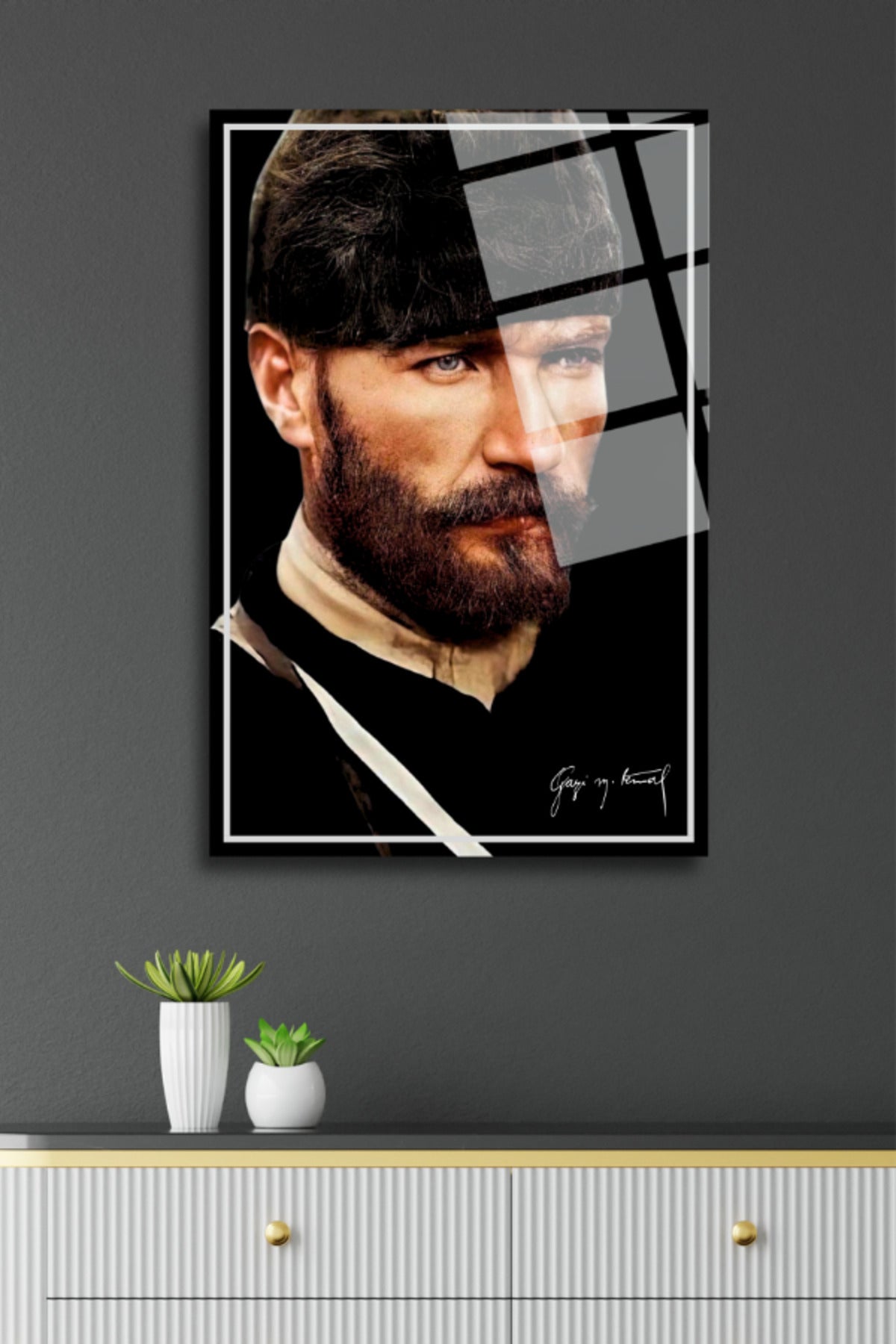 Mustafa Kemal Atatürk Cam Tablo 198 - 45 x 65