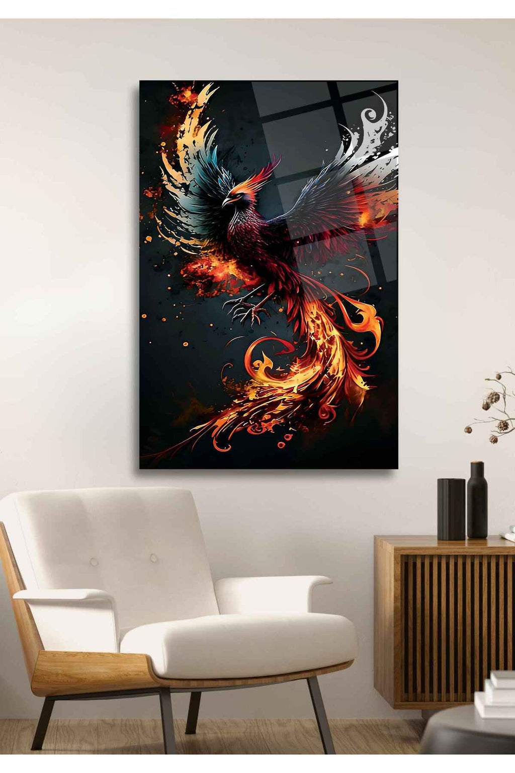 Anka Kuşu Cam Tablo 28 - 45 x 65