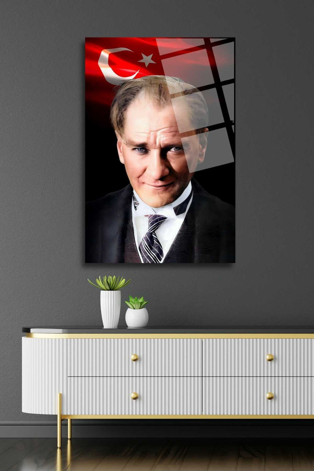 Atatürk , Cam Tablo 259 - 60 x 90