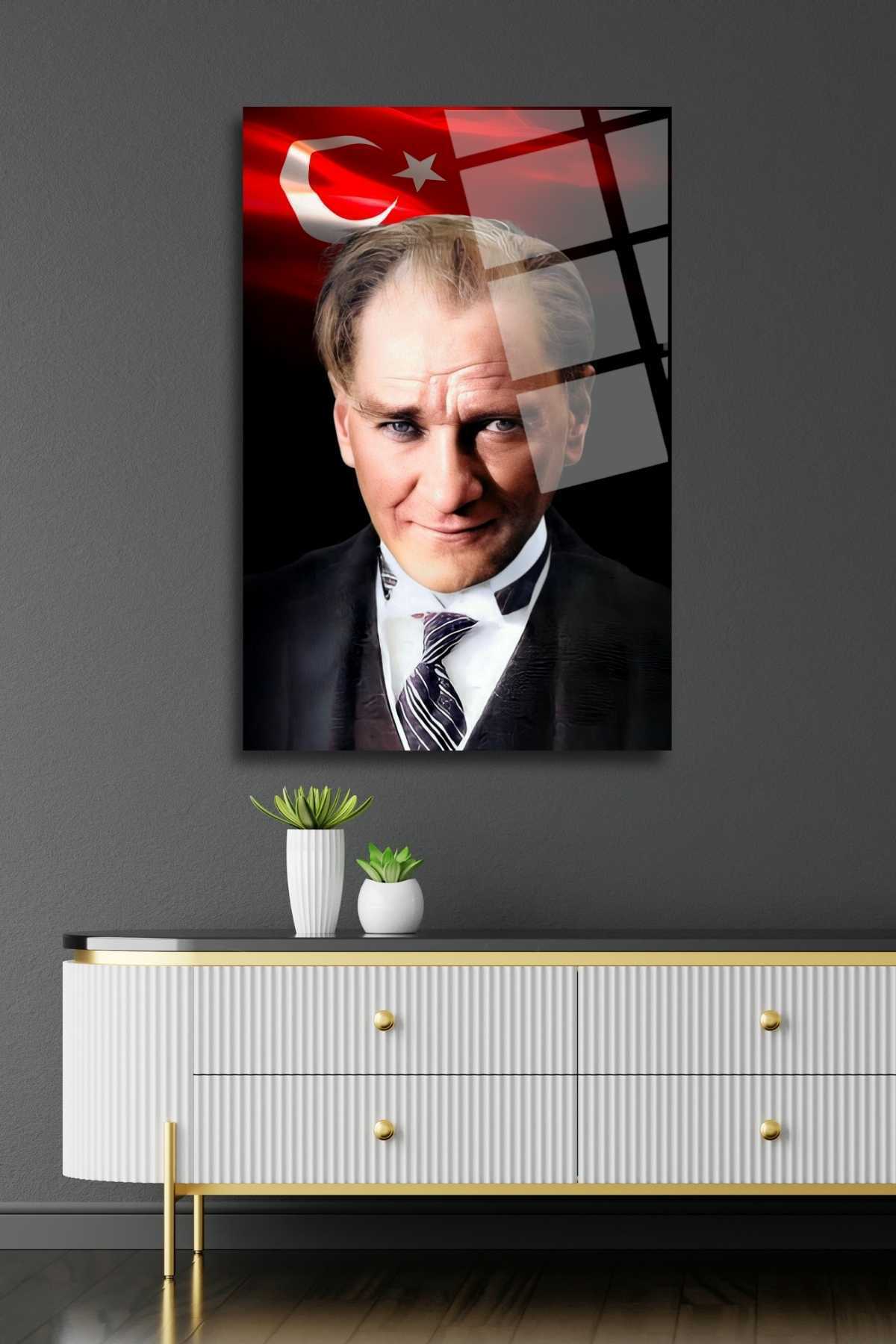 Atatürk , Cam Tablo 259 - 60 x 90